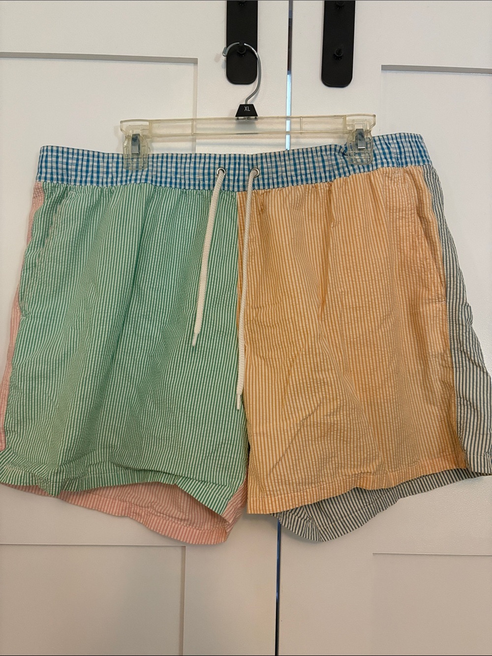 J crew Multi-Color Seersucker Drawstring Men’s bathing suit
